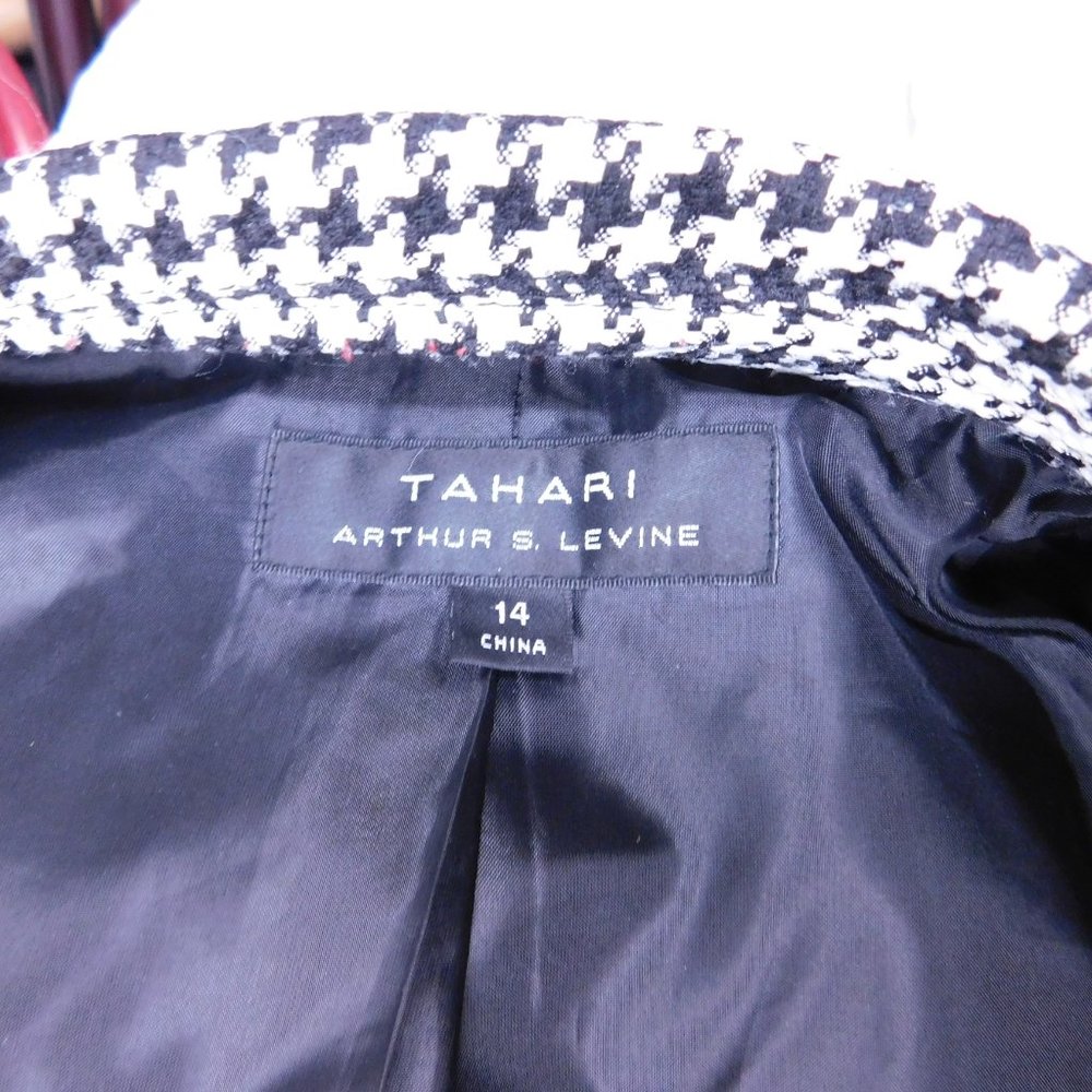 Tahari ASL Black and White Houndstooth Pea Coat - Picture 8 of 8